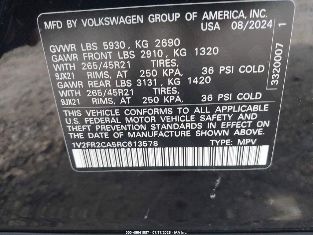 1V2FR2CA5RC613578 2024 VOLKSWAGEN ATLAS photo no. 9
