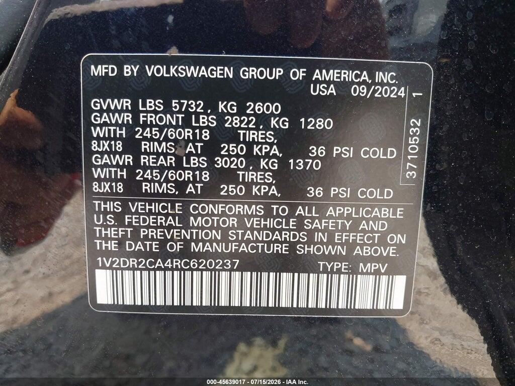 1V2DR2CA4RC620237 2024 VOLKSWAGEN ATLAS photo no. 9