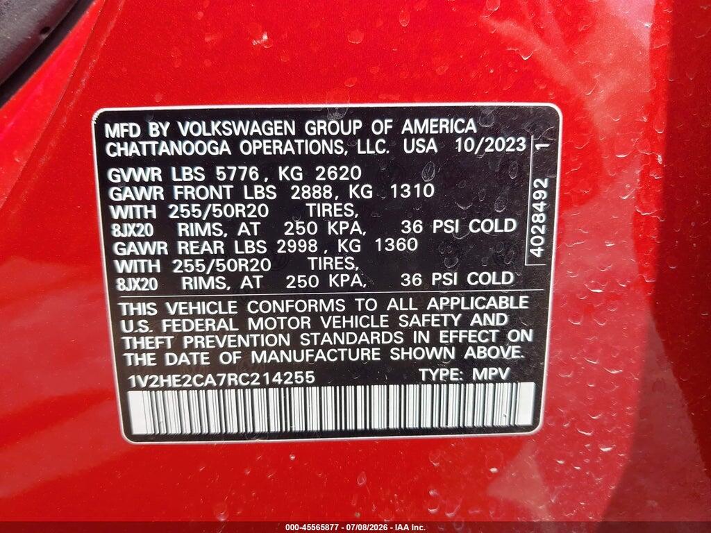 1V2HE2CA7RC214255 2024 VOLKSWAGEN ATLAS CROSS SPORT photo no. 9