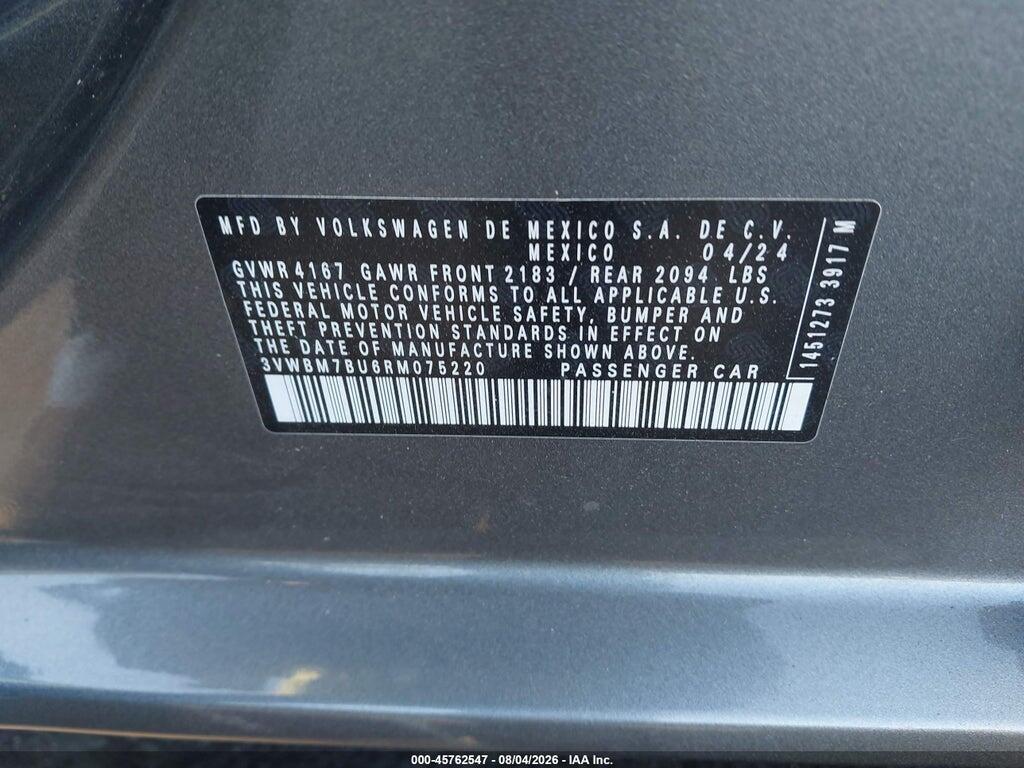 3VWBM7BU6RM075220 2024 VOLKSWAGEN JETTA photo no. 9