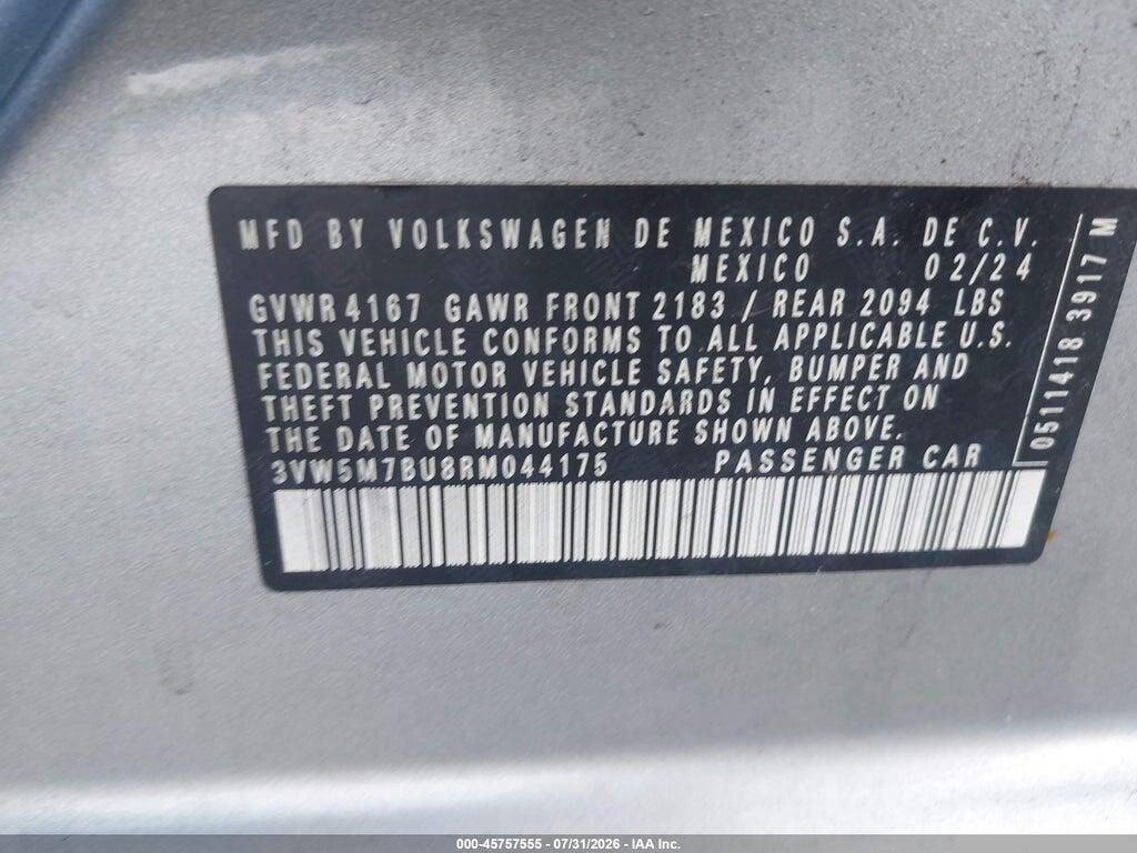 3VW5M7BU8RM044175 2024 VOLKSWAGEN JETTA photo no. 9