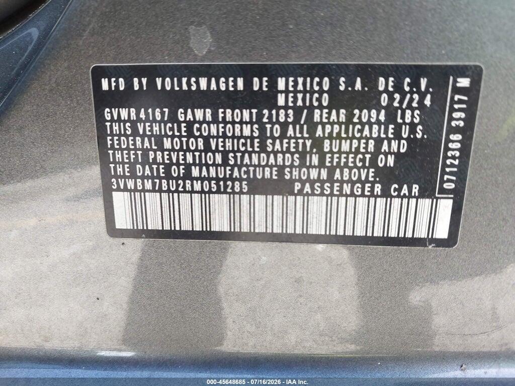 3VWBM7BU2RM051285 2024 VOLKSWAGEN JETTA photo no. 9