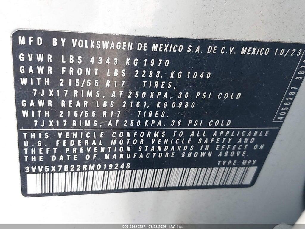 3VV5X7B22RM019248 2024 VOLKSWAGEN TAOS photo no. 9