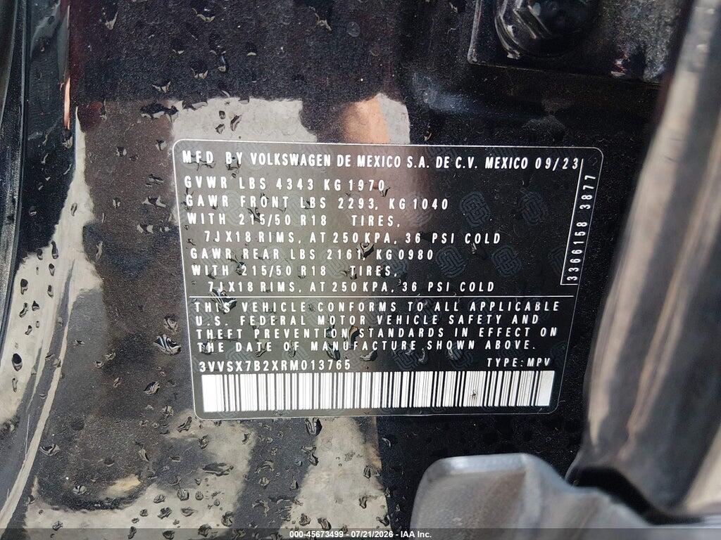 3VVSX7B2XRM013765 2024 VOLKSWAGEN TAOS photo no. 9