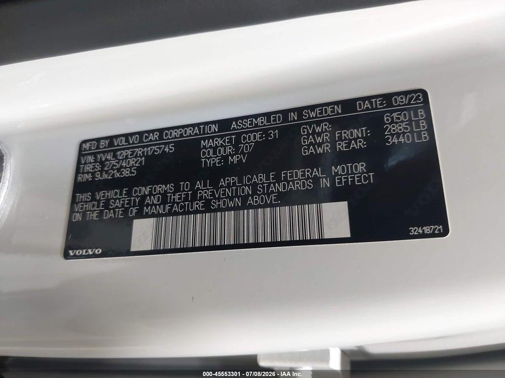 YV4L12PE7R1175745 2024 VOLVO XC90 photo no. 9