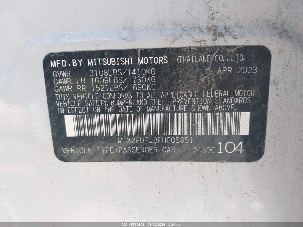 ML32FUFJ8PHF05851 2023 MITSUBISHI MIRAGE G4 photo no. 9