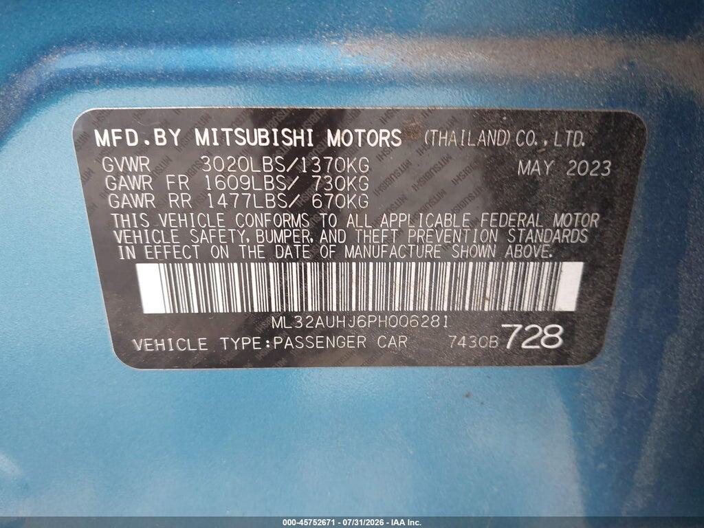 ML32AUHJ6PH006281 2023 MITSUBISHI MIRAGE photo no. 9