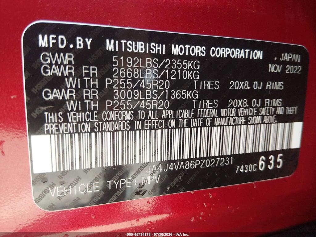 JA4J4VA86PZ027231 2023 MITSUBISHI OUTLANDER photo no. 9