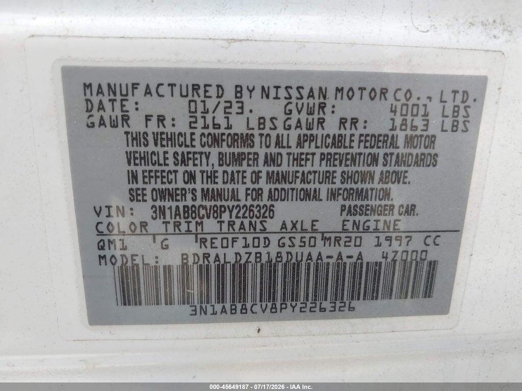 3N1AB8CV8PY226326 2023 NISSAN SENTRA photo no. 9