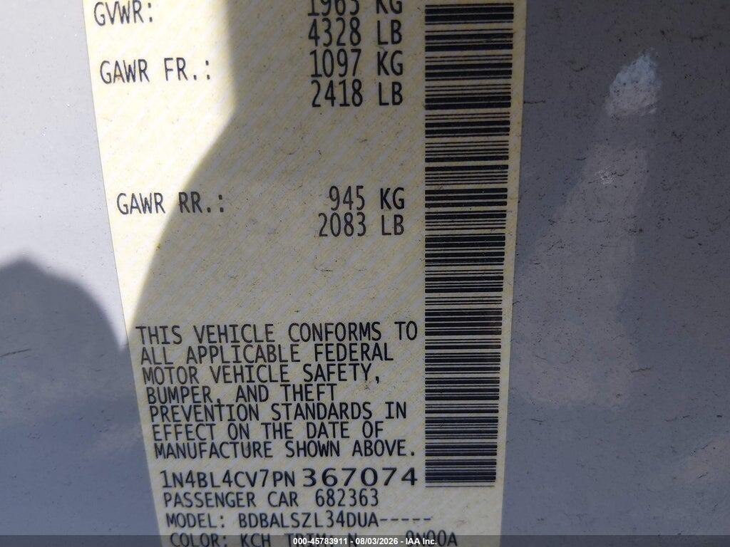1N4BL4CV7PN367074 2023 NISSAN ALTIMA photo no. 9