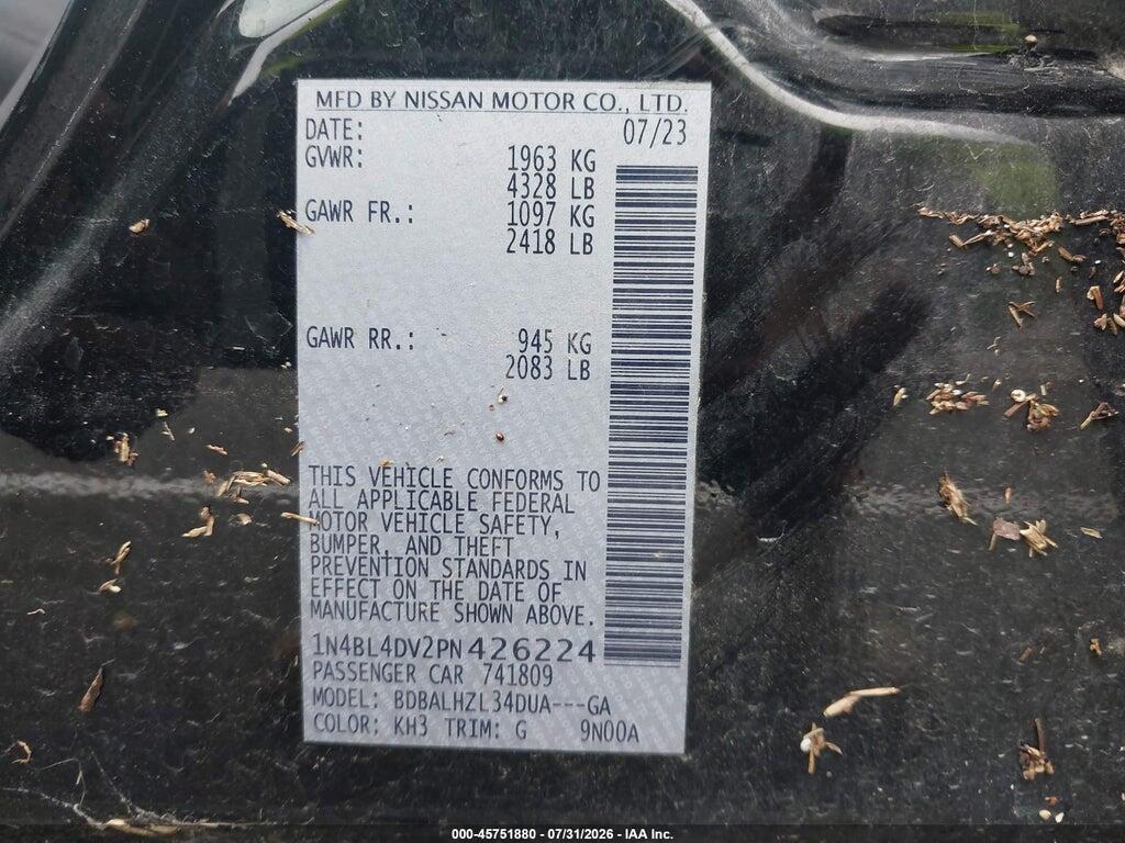 1N4BL4DV2PN426224 2023 NISSAN ALTIMA photo no. 9