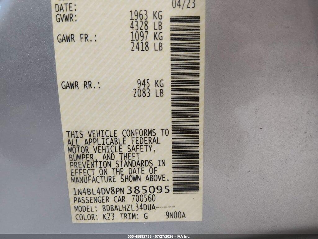 1N4BL4DV8PN385095 2023 NISSAN ALTIMA photo no. 9