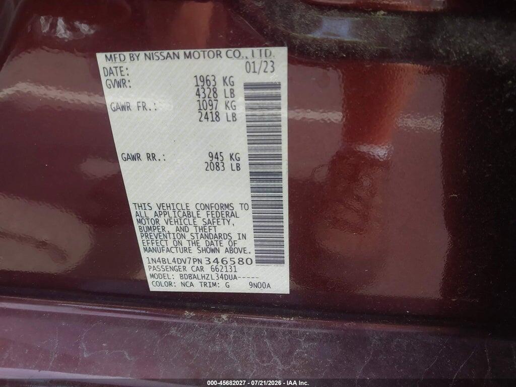 1N4BL4DV7PN346580 2023 NISSAN ALTIMA photo no. 9