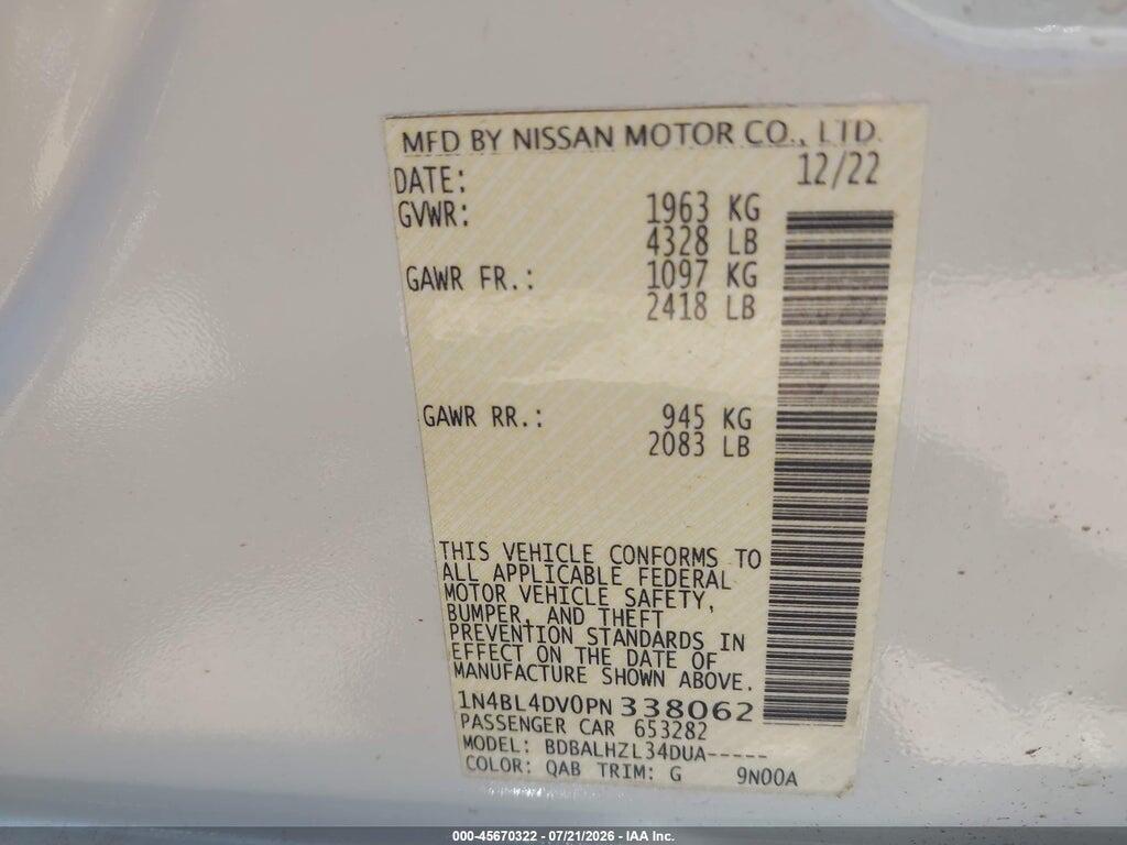 1N4BL4DV0PN338062 2023 NISSAN ALTIMA photo no. 9