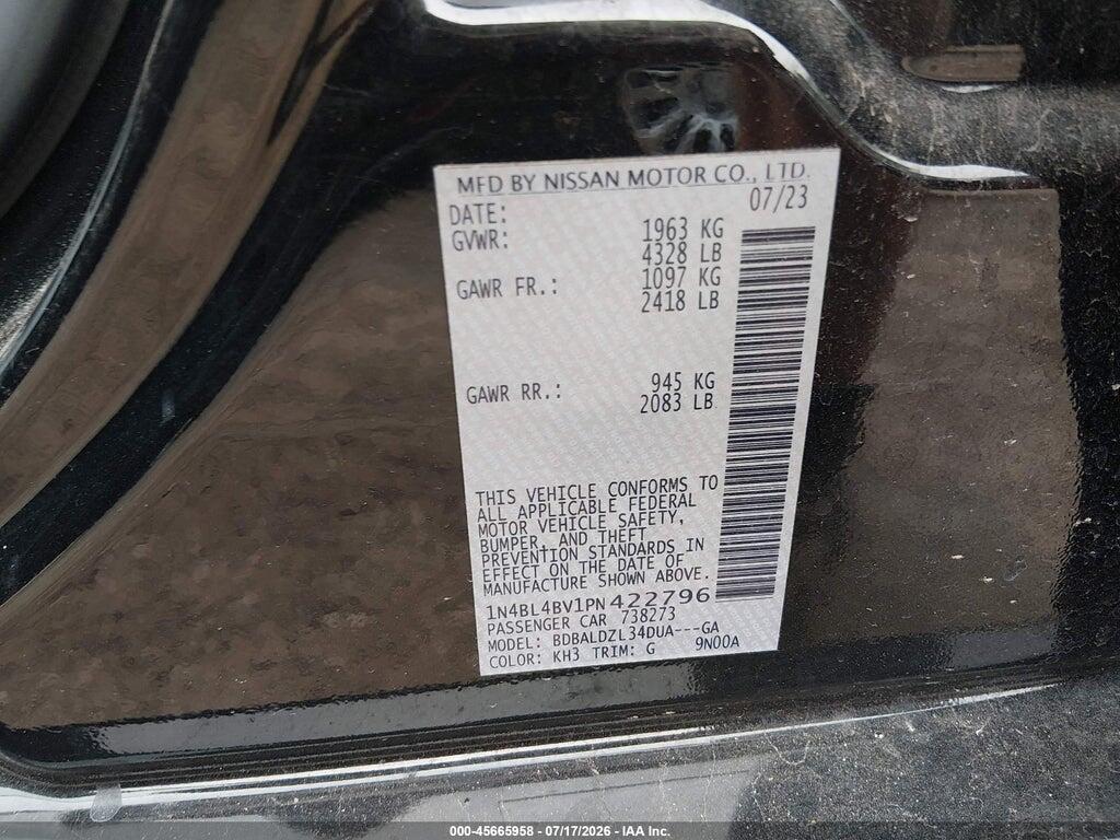 1N4BL4BV1PN422796 2023 NISSAN ALTIMA photo no. 9