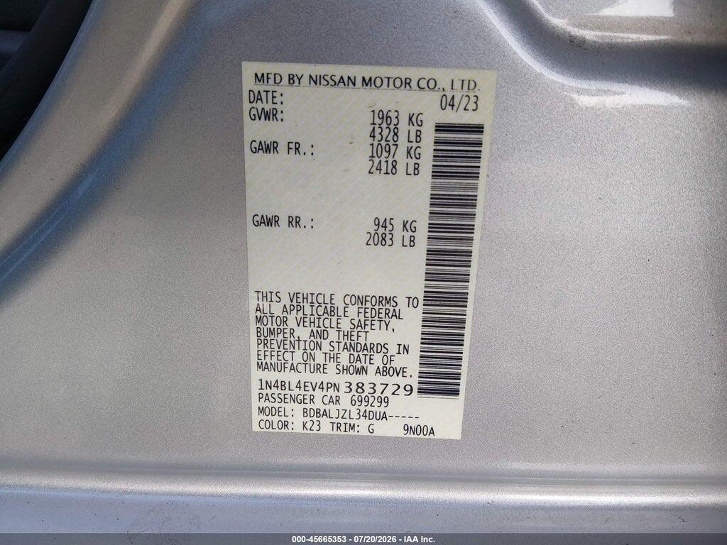 1N4BL4EV4PN383729 2023 NISSAN ALTIMA photo no. 9