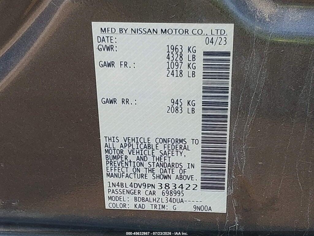 1N4BL4DV9PN383422 2023 NISSAN ALTIMA photo no. 9