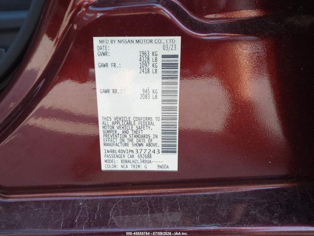 1N4BL4DV1PN377243 2023 NISSAN ALTIMA photo no. 9