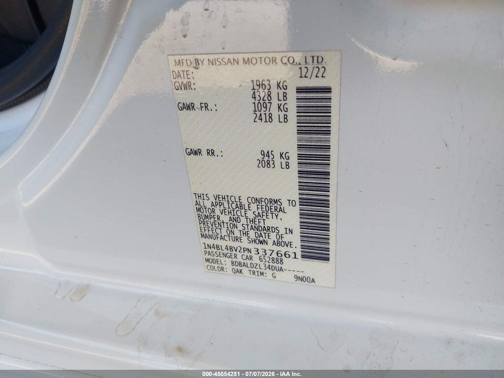 1N4BL4BV2PN337661 2023 NISSAN ALTIMA photo no. 9