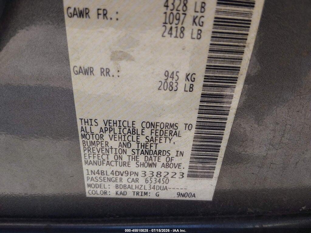 1N4BL4DV9PN338223 2023 NISSAN ALTIMA photo no. 9