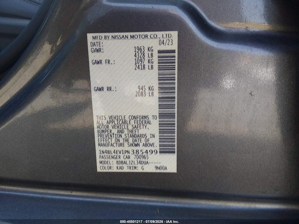 1N4BL4EV1PN385499 2023 NISSAN ALTIMA photo no. 9