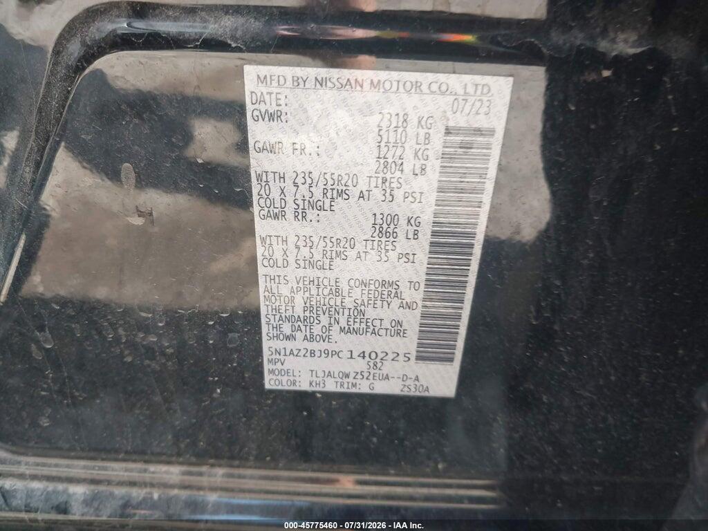 5N1AZ2BJ9PC140225 2023 NISSAN MURANO photo no. 9