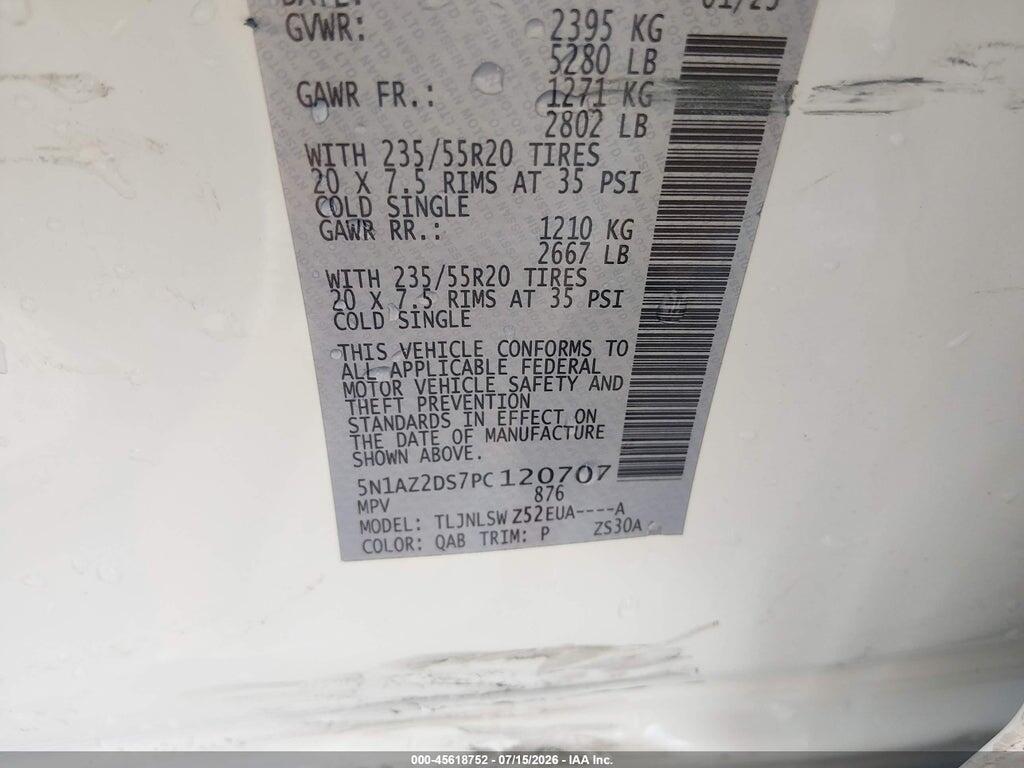 5N1AZ2DS7PC120707 2023 NISSAN MURANO photo no. 9