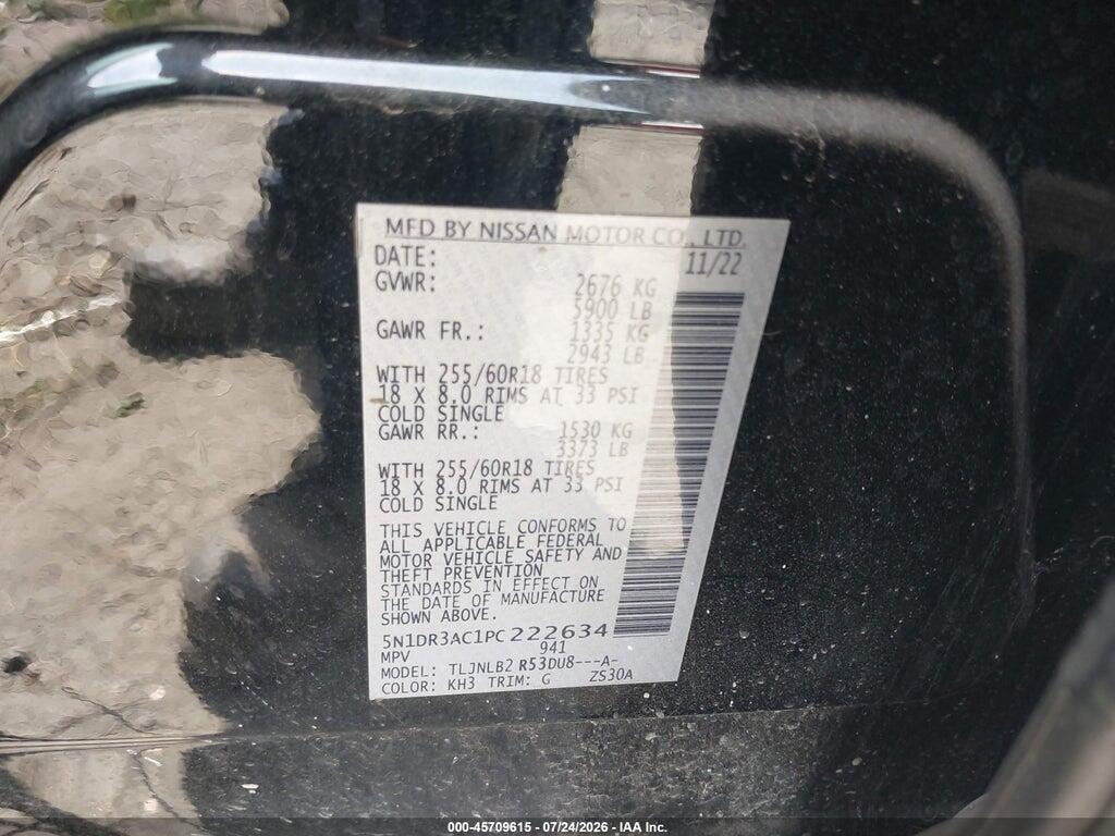 5N1DR3AC1PC222634 2023 NISSAN PATHFINDER photo no. 9
