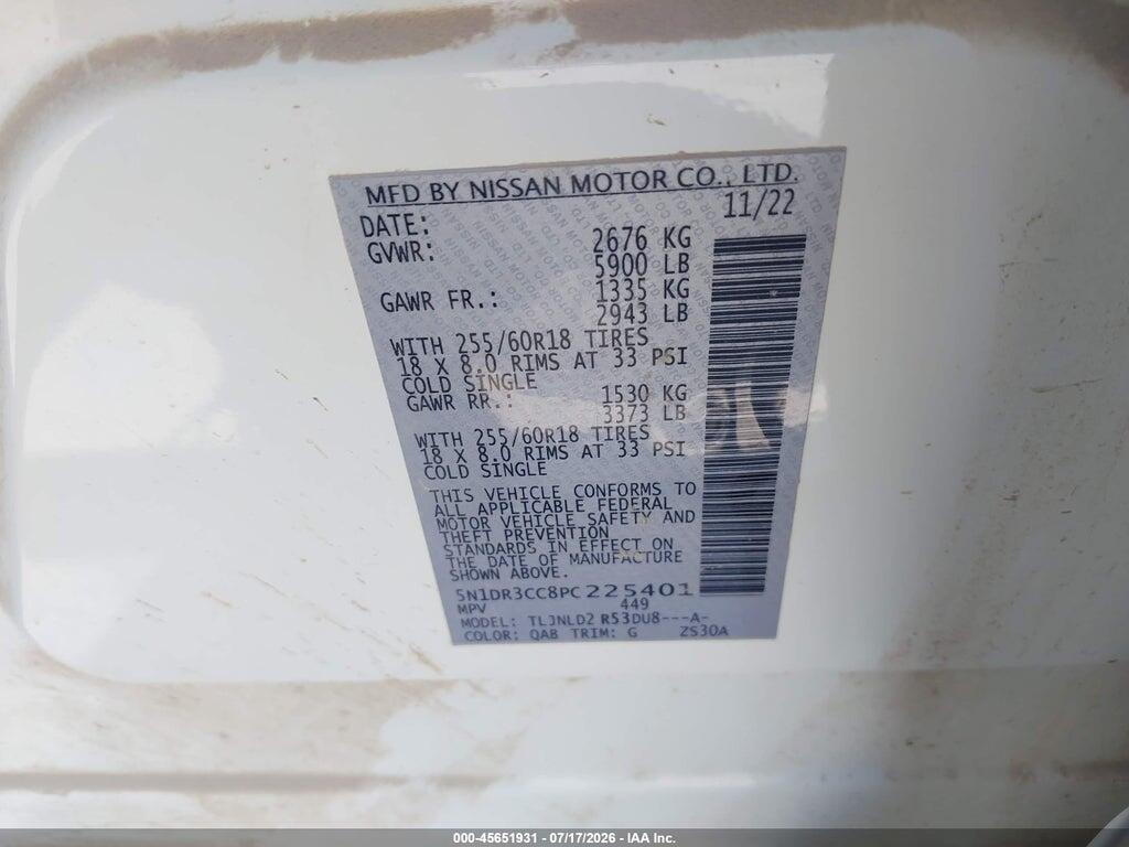 5N1DR3CC8PC225401 2023 NISSAN PATHFINDER photo no. 9