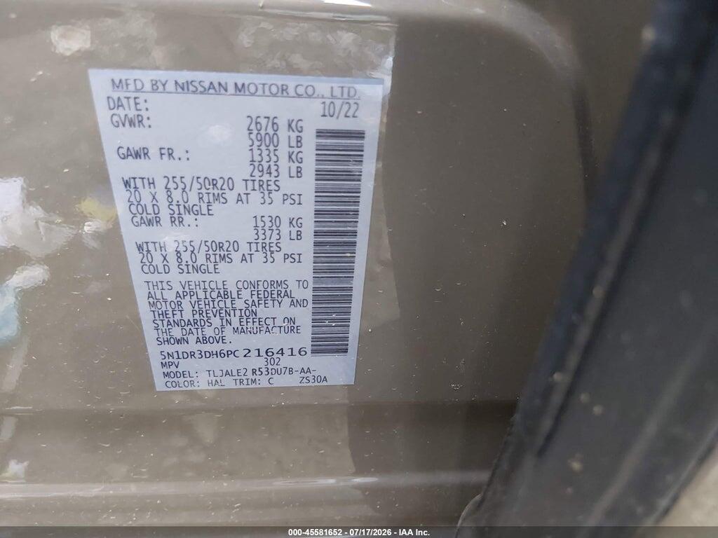 5N1DR3DH6PC216416 2023 NISSAN PATHFINDER photo no. 9