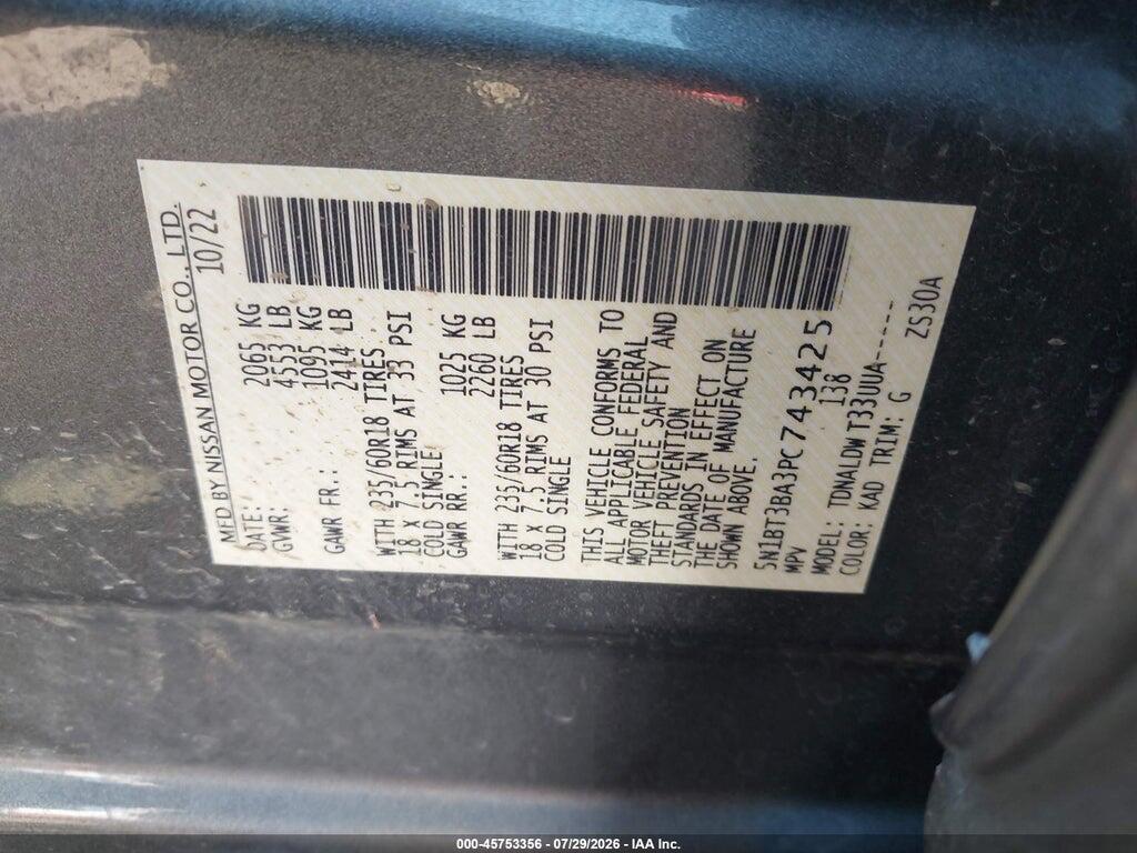 5N1BT3BA3PC743425 2023 NISSAN ROGUE photo no. 9