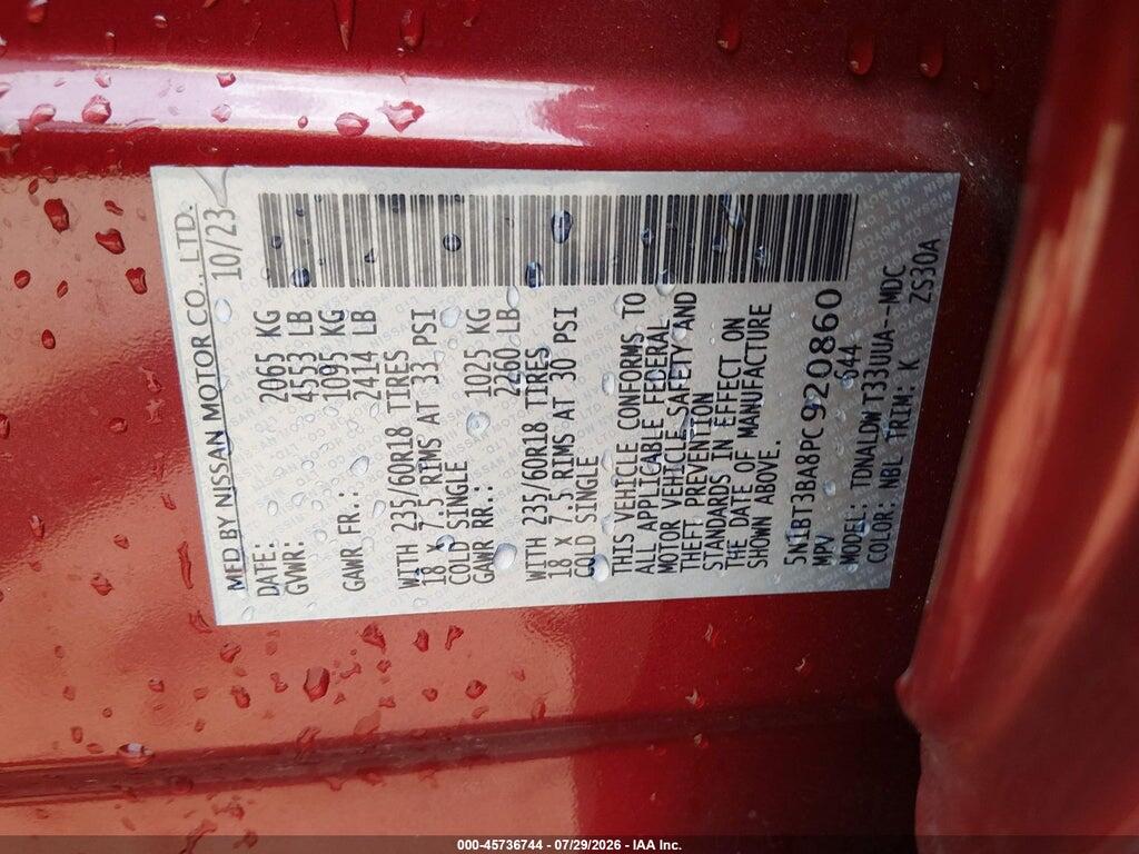 5N1BT3BA8PC920860 2023 NISSAN ROGUE photo no. 9
