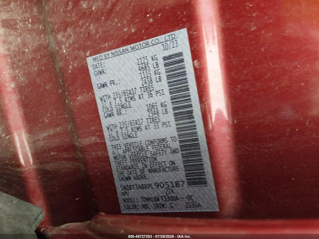 5N1BT3ABXPC905187 2023 NISSAN ROGUE photo no. 9
