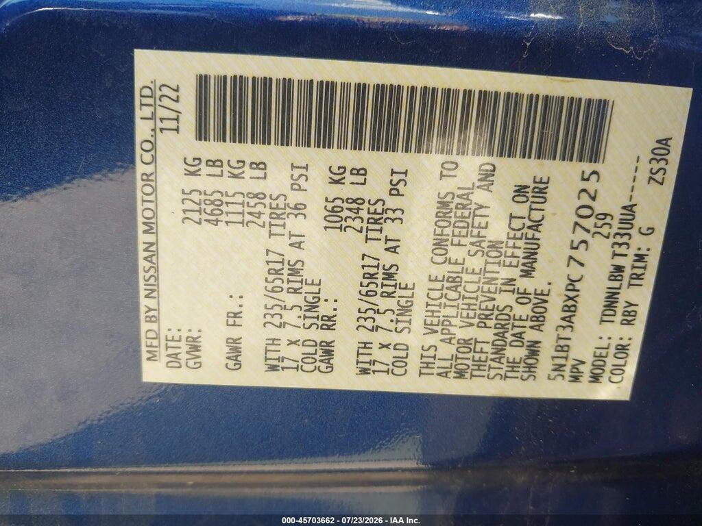 5N1BT3ABXPC757025 2023 NISSAN ROGUE photo no. 9