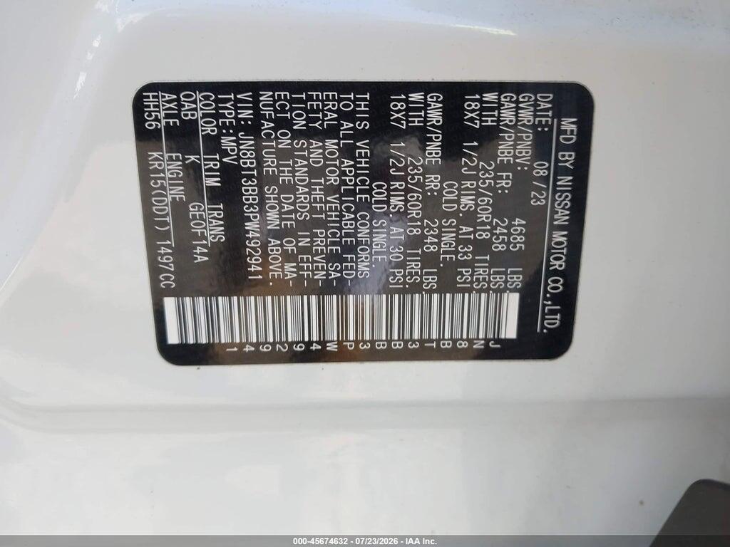 JN8BT3BB3PW492941 2023 NISSAN ROGUE photo no. 9