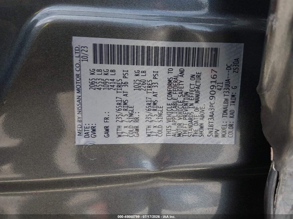 5N1BT3AA3PC909167 2023 NISSAN ROGUE photo no. 9