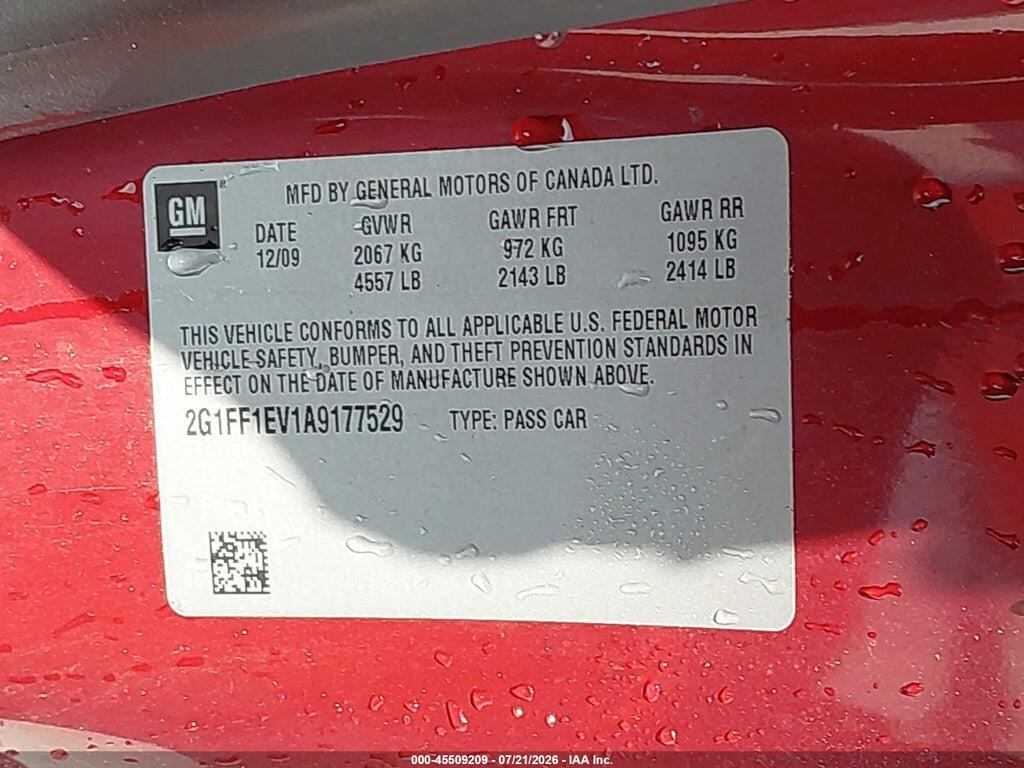 2G1FF1EV1A9177529 2010 CHEVROLET CAMARO photo no. 9