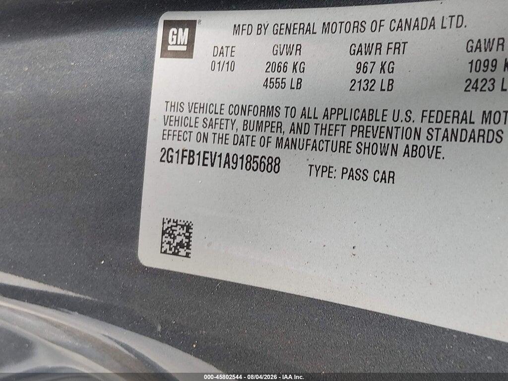 2G1FB1EV1A9185688 2010 CHEVROLET CAMARO photo no. 9
