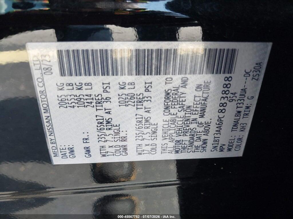 5N1BT3AA6PC883888 2023 NISSAN ROGUE photo no. 9