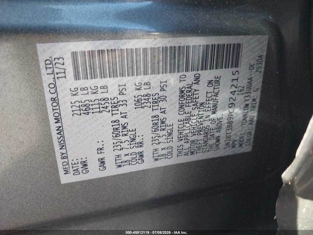 5N1BT3BB9PC924215 2023 NISSAN ROGUE photo no. 9