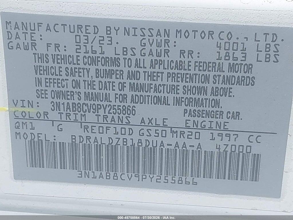 3N1AB8CV9PY255866 2023 NISSAN SENTRA photo no. 9