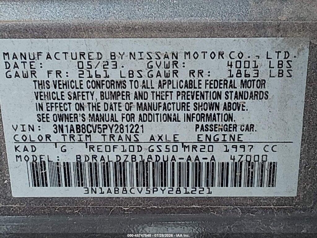 3N1AB8CV5PY281221 2023 NISSAN SENTRA photo no. 9