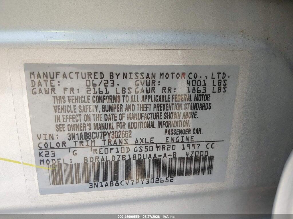 3N1AB8CV7PY302652 2023 NISSAN SENTRA photo no. 9
