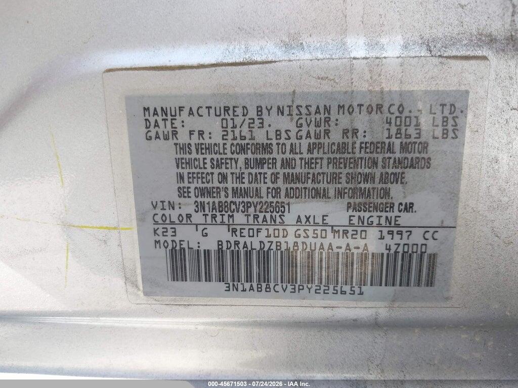 3N1AB8CV3PY225651 2023 NISSAN SENTRA photo no. 9
