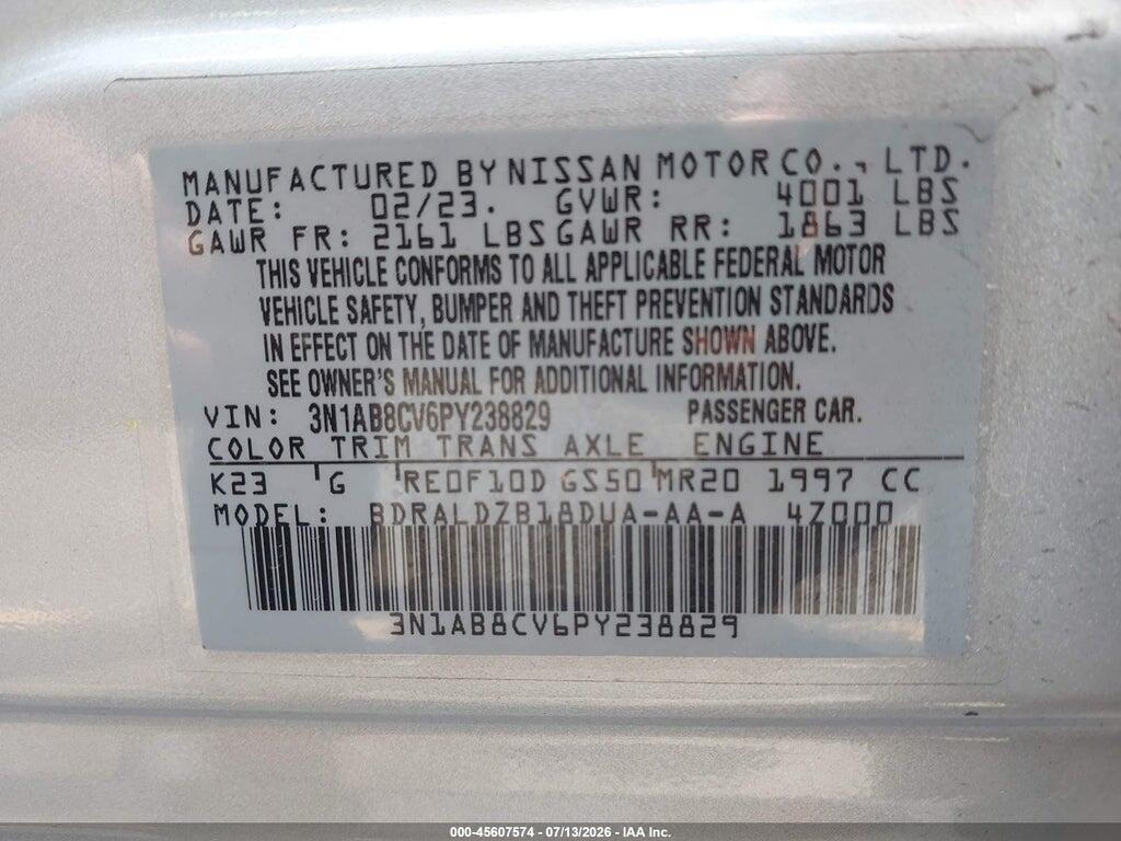 3N1AB8CV6PY238829 2023 NISSAN SENTRA photo no. 9
