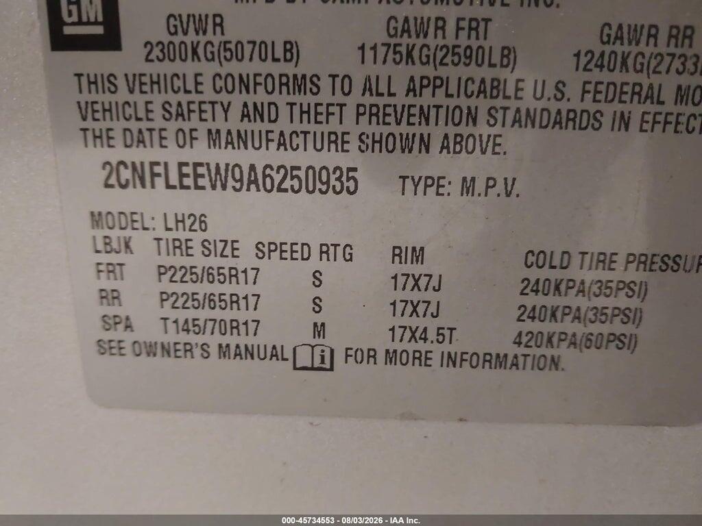 2CNFLEEW9A6250935 2010 CHEVROLET EQUINOX photo no. 9