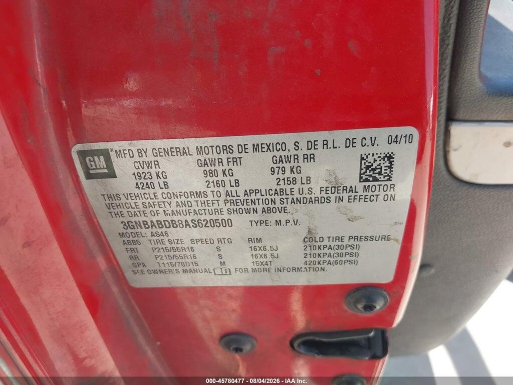 3GNBABDB8AS620500 2010 CHEVROLET HHR photo no. 9
