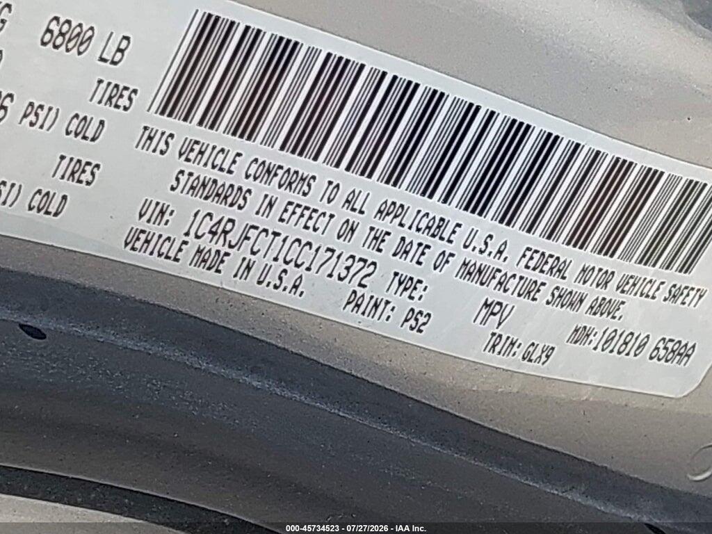 1C4RJFCT1CC171372 2012 JEEP GRAND CHEROKEE photo no. 9