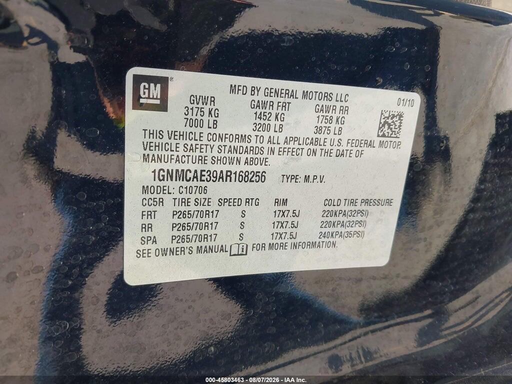 1GNMCAE39AR168256 2010 CHEVROLET TAHOE photo no. 9