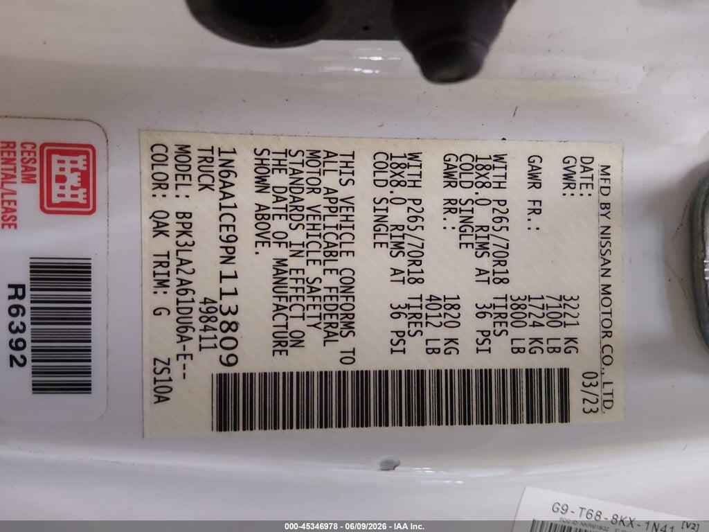 1N6AA1CE9PN113809 2023 NISSAN TITAN photo no. 9